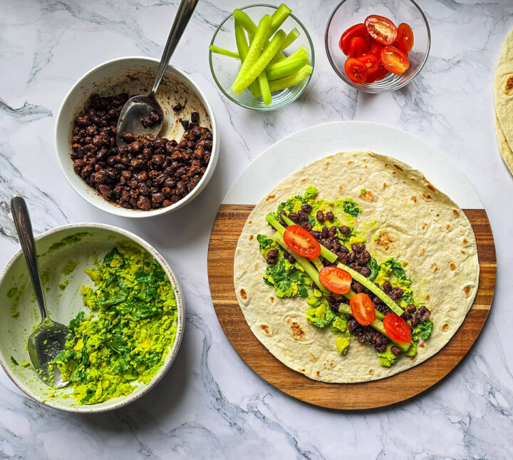 Une étape photo pour rouler des wraps.