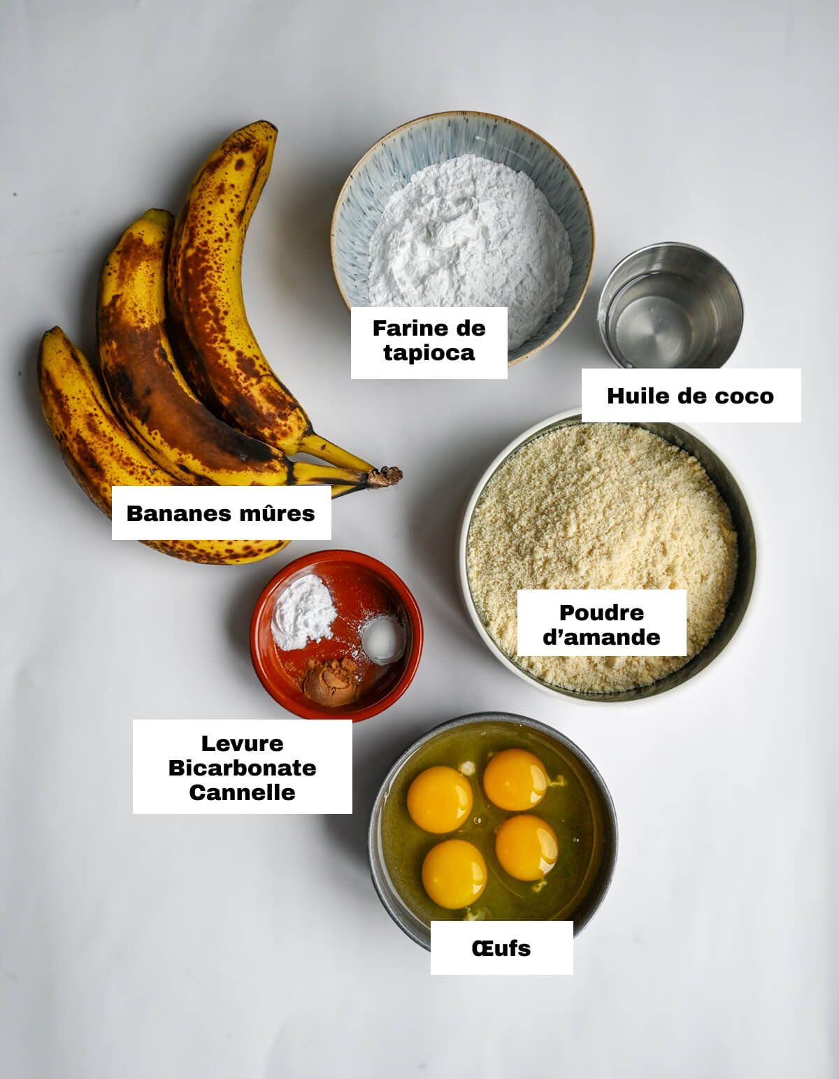Ingrédients pour banana bread healthy