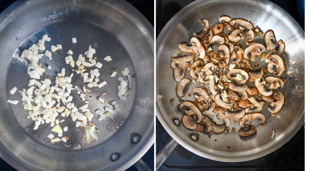 Collage photo des étapes pour faire des pates orzo.