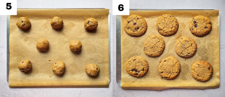 Un collage photo des étapes pour réaliser des cookies.