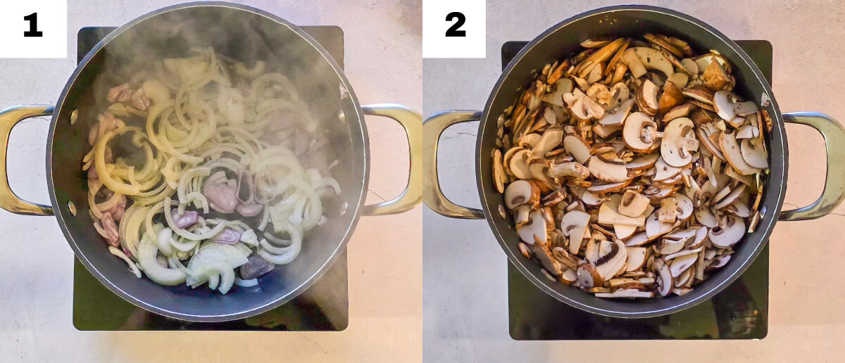 Les étapes pour faire un velouté de champignons, 