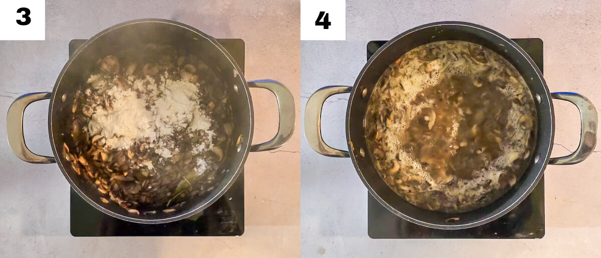 Les étapes pour faire un velouté de champignons,