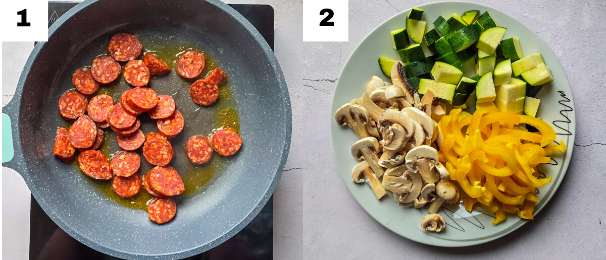 Un collage photos des étapes pour faire un one pot blé.