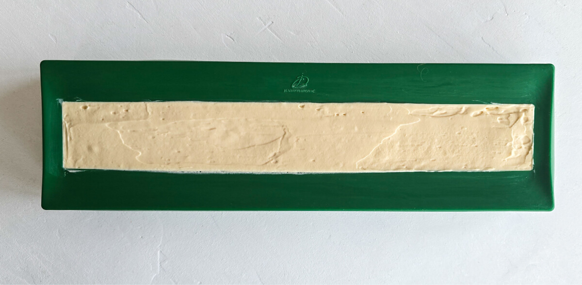 Homemade Salted Caramel Ganache insert, ready to be layered inside the Yule Log