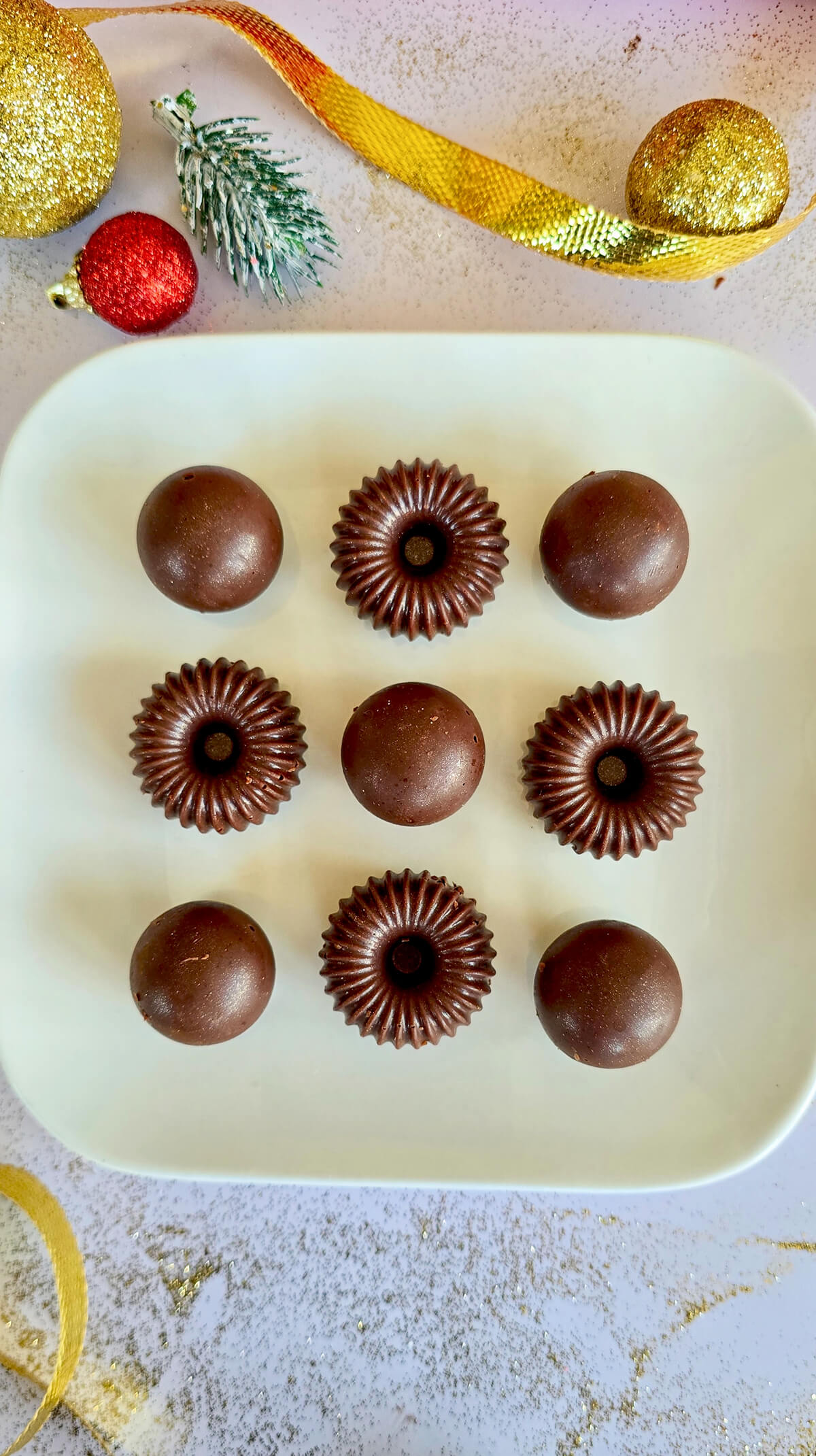 Des Bonbons de Noël au Chocolat.