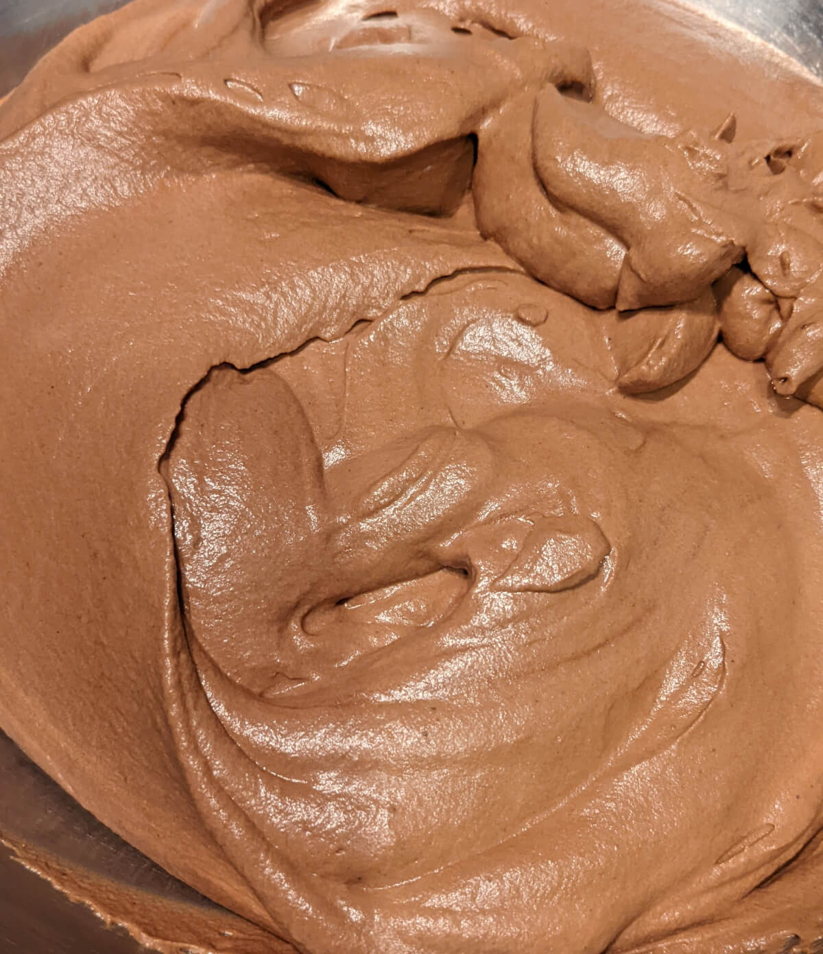 Chocolate mousse for a yule log.