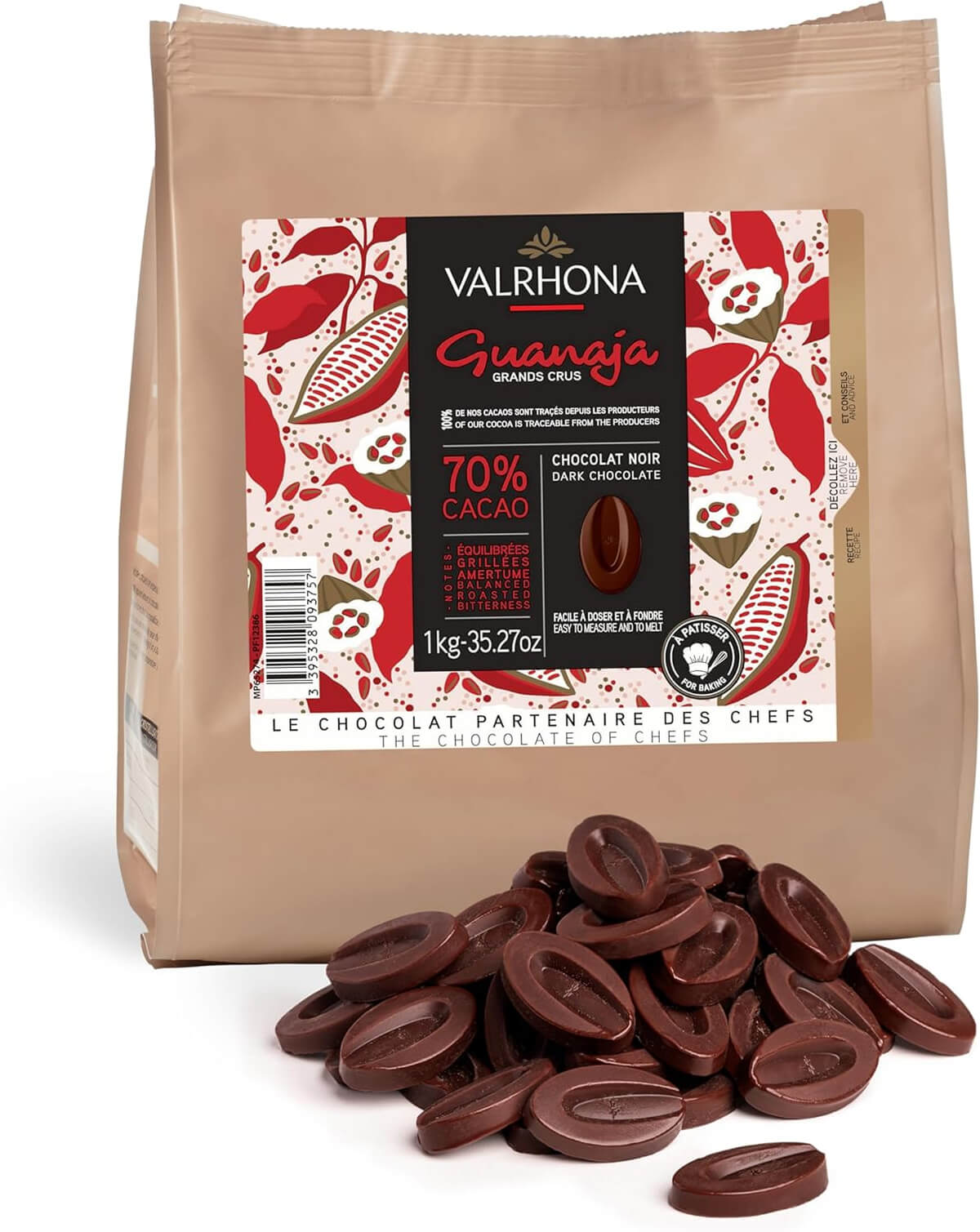 Du chocolat de couverture noir Valrhona.