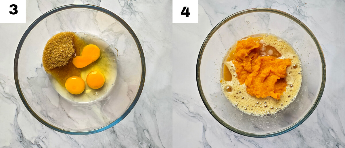 Des étapes pour faire des muffins.