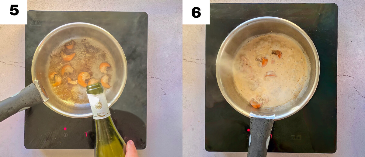 Faire une cassolette de saint Jacques avec fondue de poireaux.