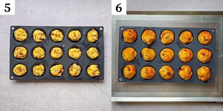 Faire des madeleines salées moelleuses à la tomate séchée et parseman.