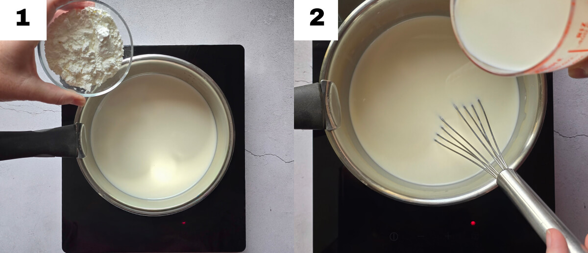 Des étapes pour faire des crèmes dessert au chocolat.