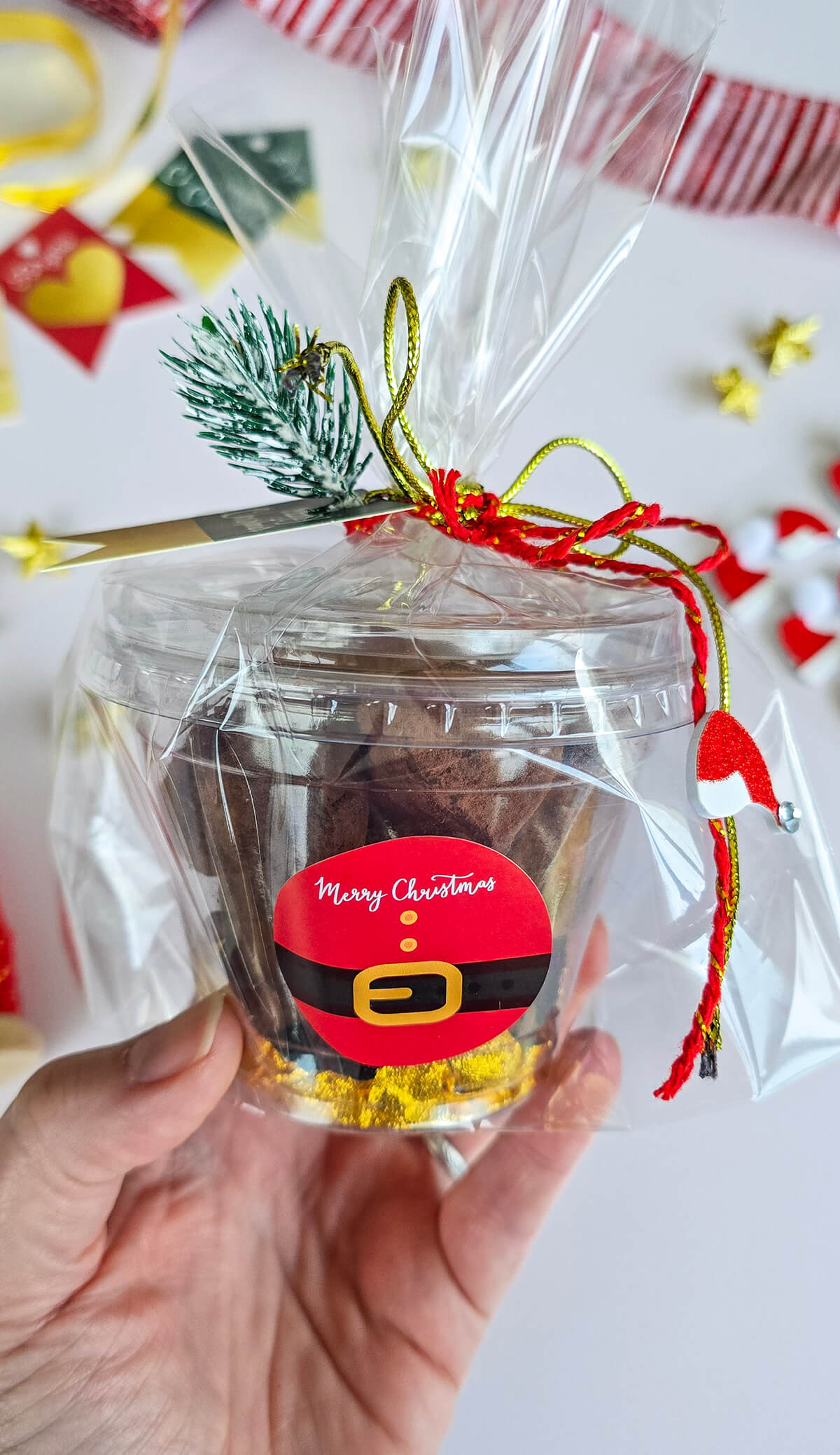 Truffes en emballage cadeau pour les fêtes de Noël.
