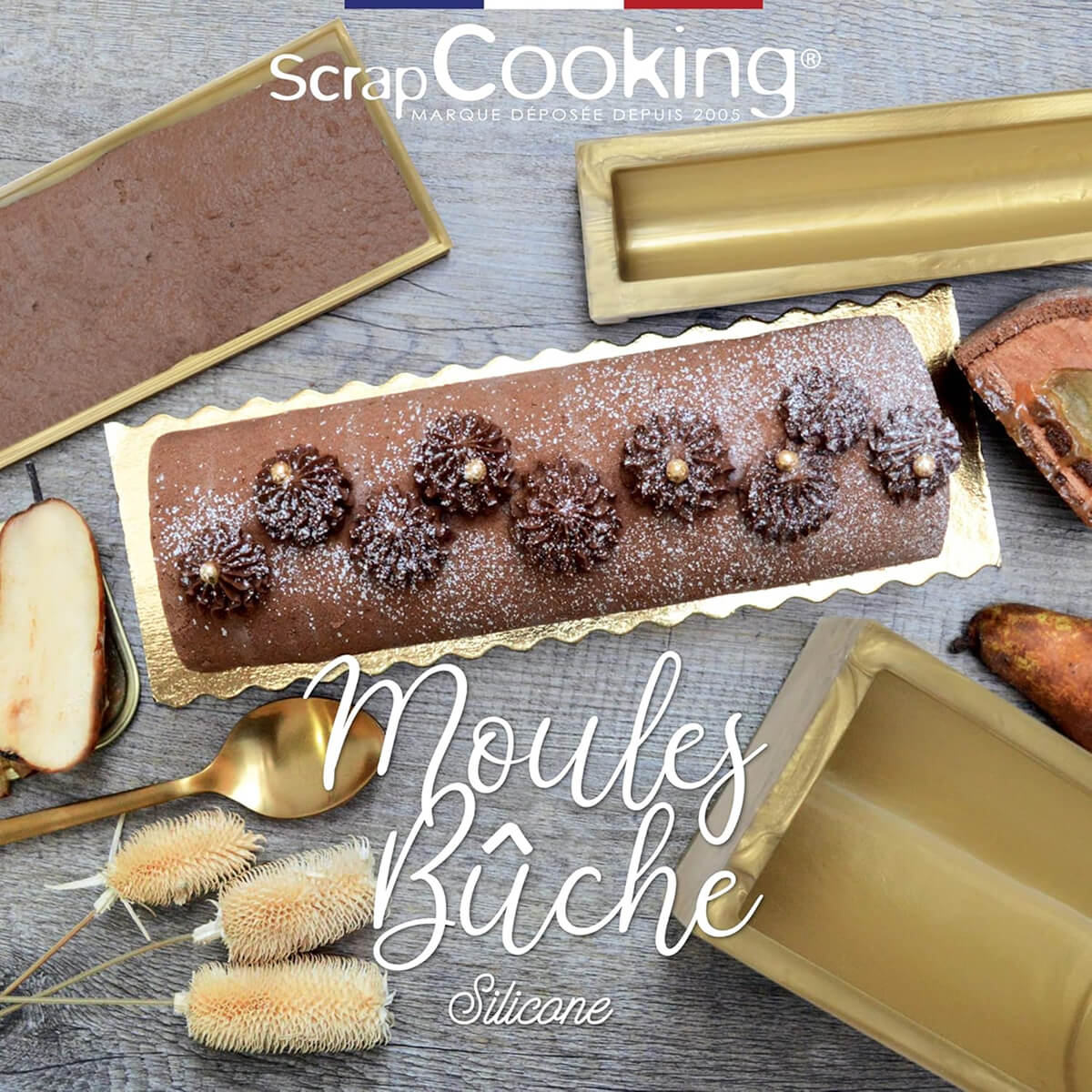 Un kit pour buche de la marque Scrapcooking.