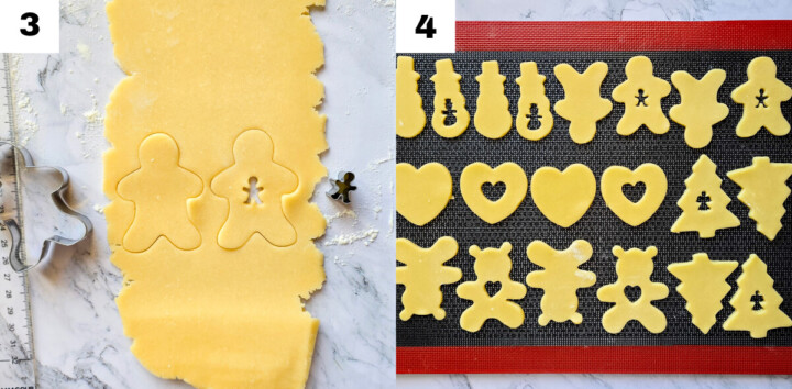 Étapes pour faire des bredeles alsaciens (biscuits miroir).