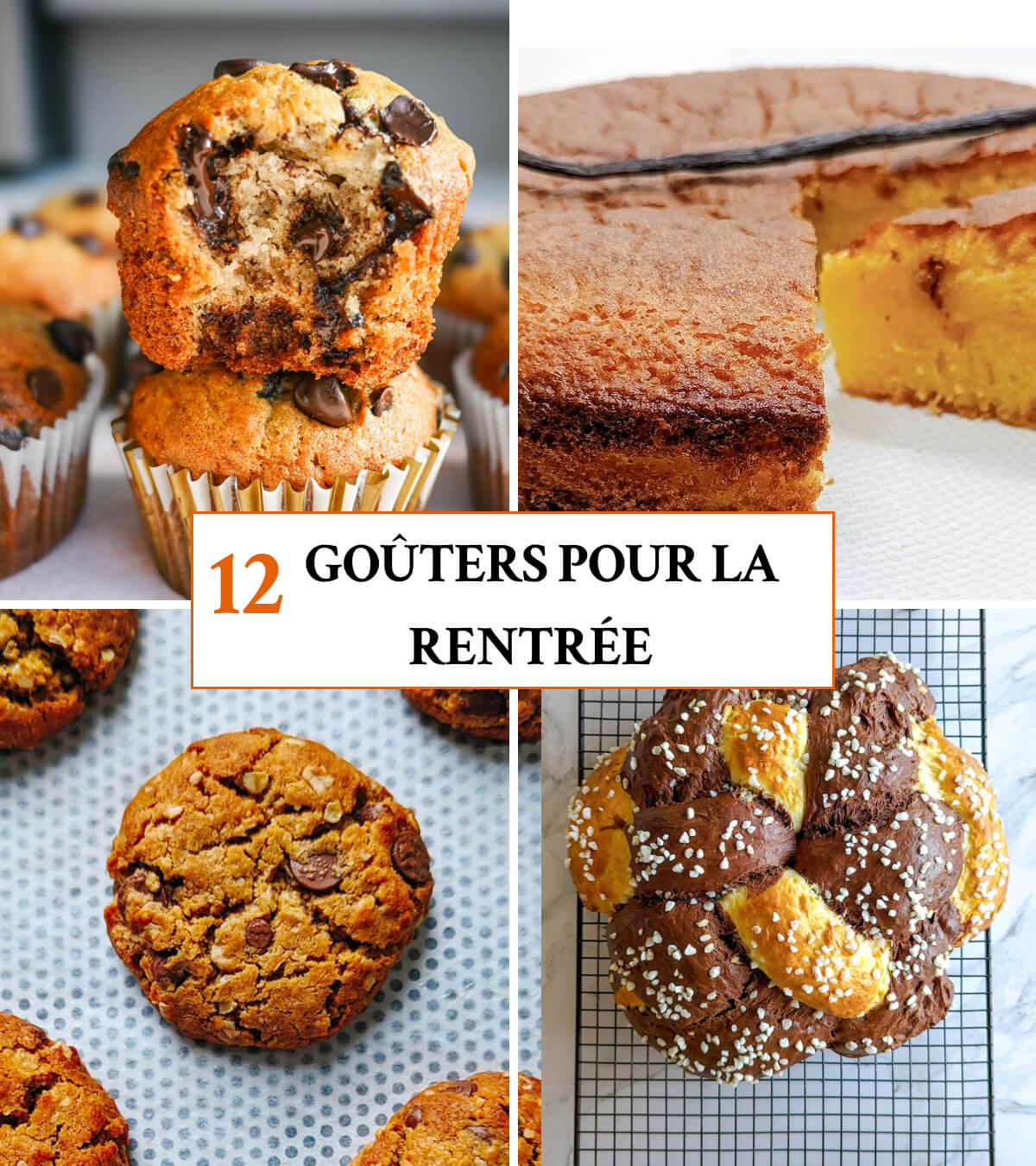 Collage photos des idées de goûters pour la rentrée et l'école.