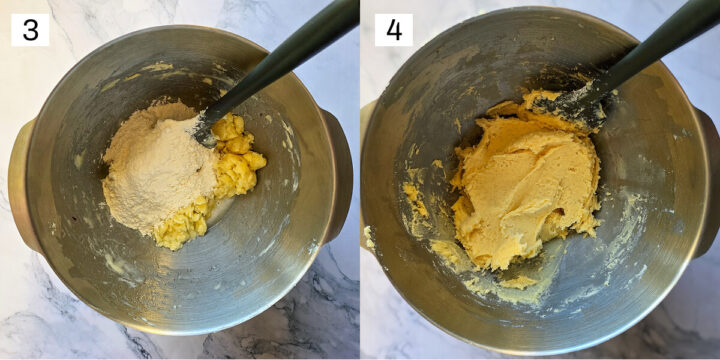 Préparation des biscuits spritz chocolat.