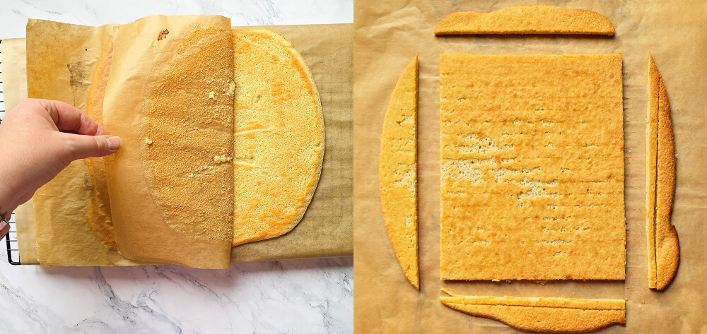 étapes-préparation-biscuit-joconde (1) Deux étapes de préparation d'un biscuit joconde.