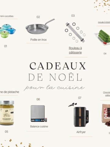 Un collage photos des meilleurs cadeaux pour la cuisine.
