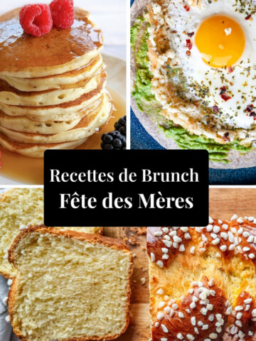 Collage photo pour un article sur les recettes brunch pour la fête des mères.